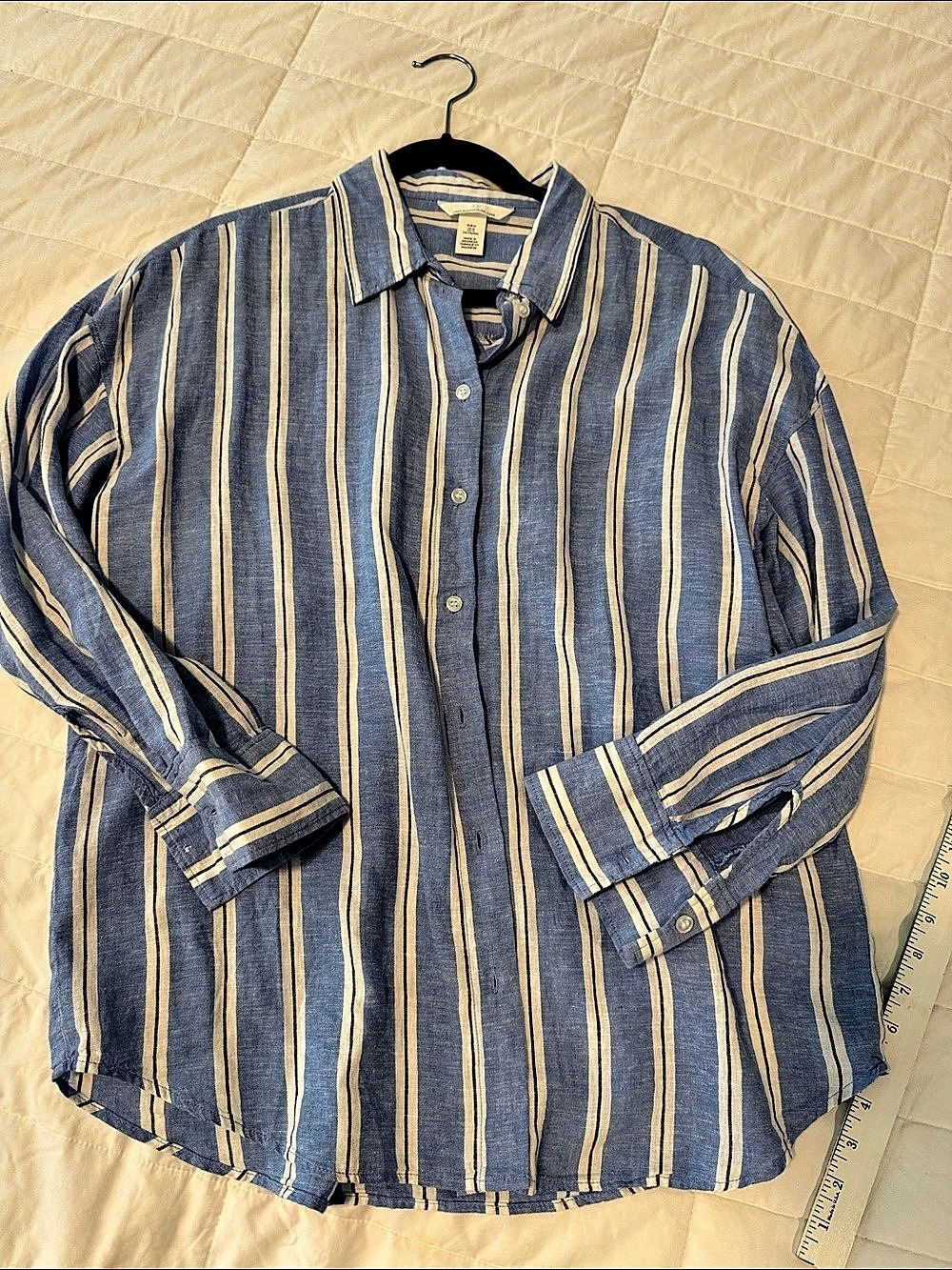 H&M Striped Linen Blend blouse
